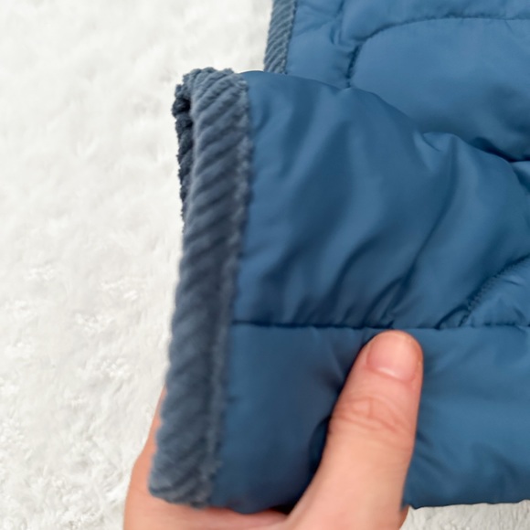 NWT- BERNIE BERNARDO Quilted Corduroy Trim Recycled Fabric Riviera Blue Jacket - Picture 6 of 13